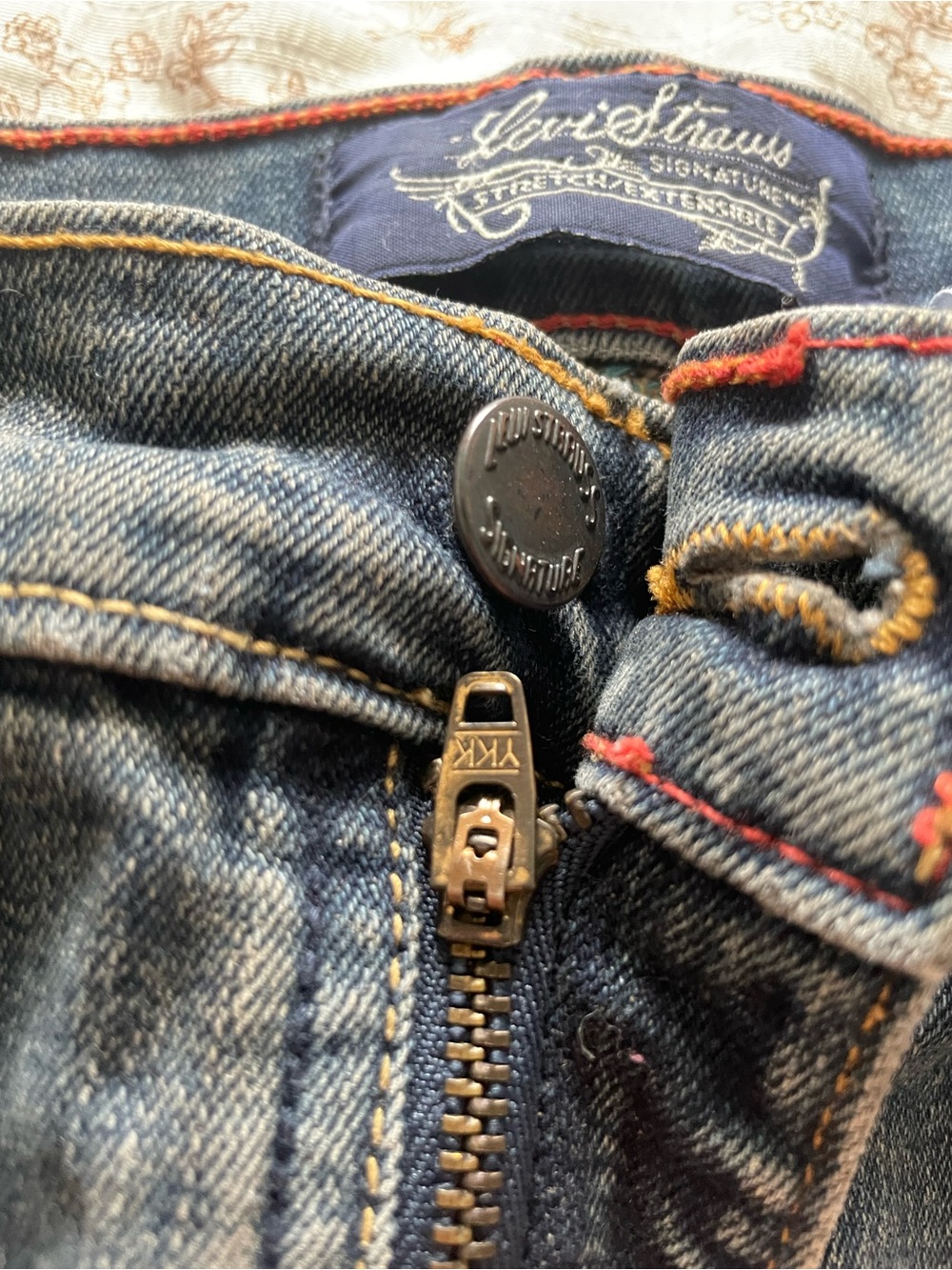 Levi's  Dark Blue Denim Cotton Midi Skirt with Back Pocket Stitching - Picture 3 of 10